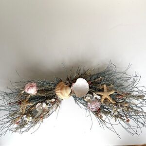 Seashell Starfish Swag-Mixed Shells Wall Decor -Nautical Coastal
